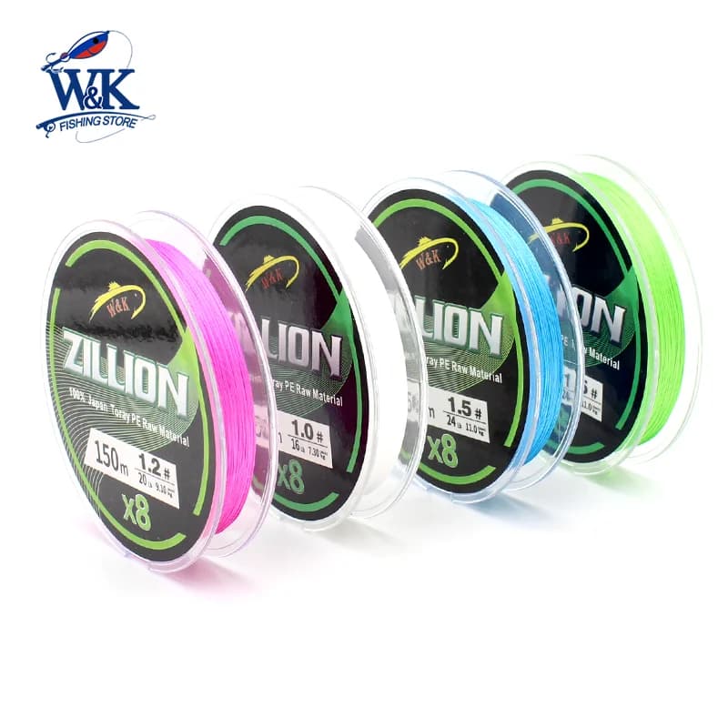 Ligne de pêche PE X8 150m double couleur super résistante pour pêche sportive en mer et eau douce