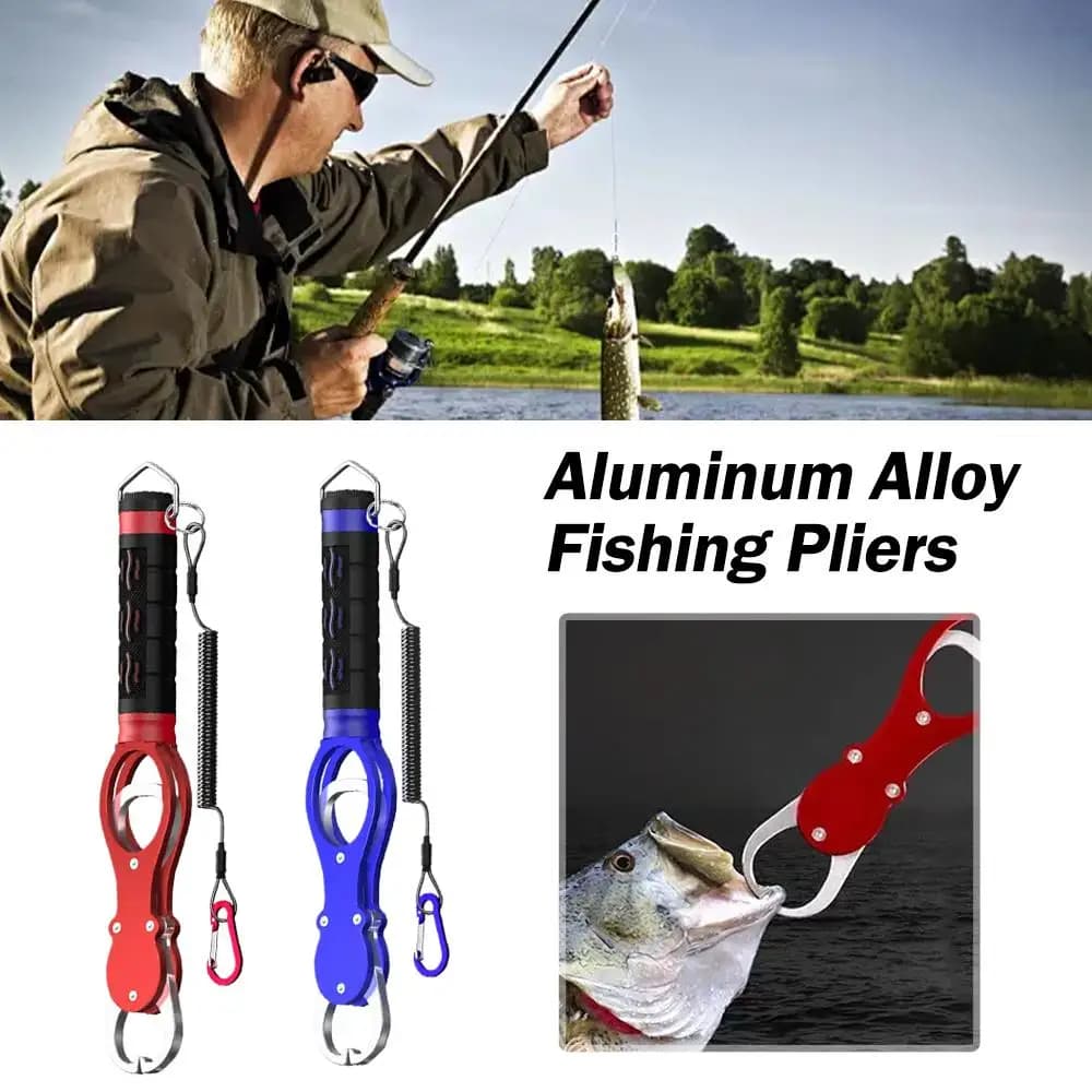 Pince à lèvres pêche aluminium portable avec balance - Gripper et extracteur d'hameçon léger