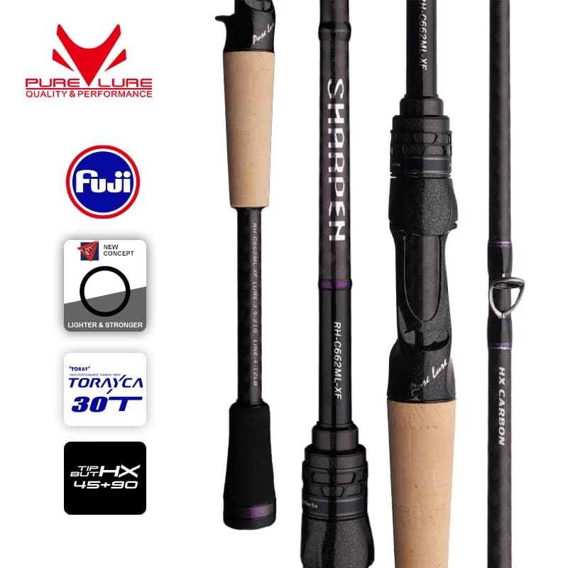 Canne spinning PURELURE SHARPEN action XF/MF avec composants Fuji - Pour leurres souples, brochet et perche