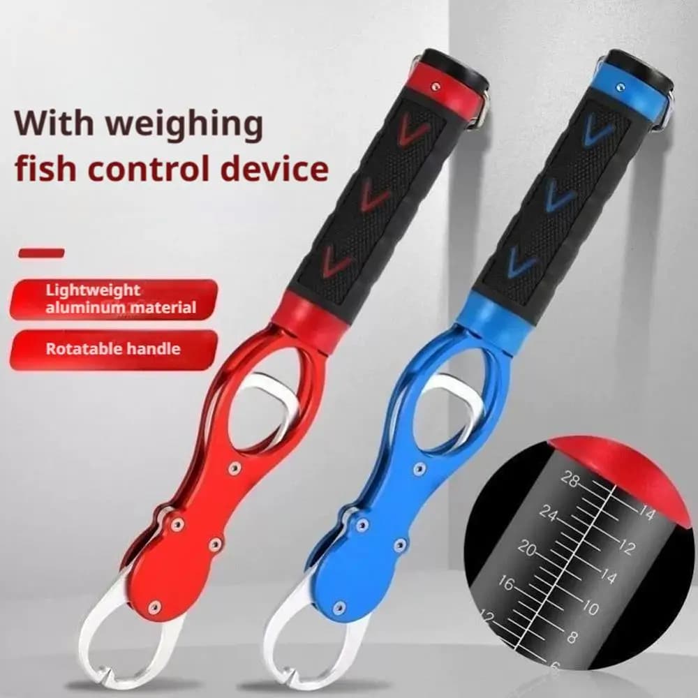 Pince à lèvres pêche aluminium portable avec balance - Gripper et extracteur d'hameçon léger