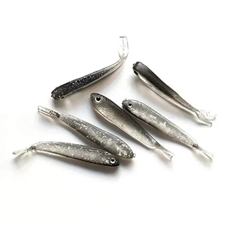 Leurre souple swimbait queue fourchue avec/sans hameçon - Appât silicone pour pêche active des carnassiers