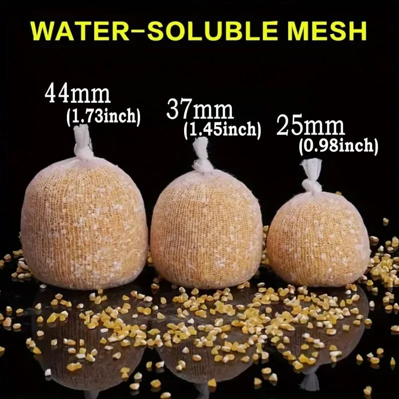 Recharge de sacs PVA solubles 5m pour amorçage carpe - Tailles 25mm 37mm 44mm