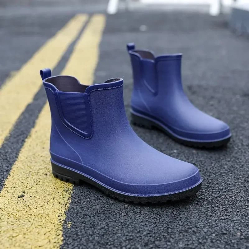 Bottes de pluie cuisine homme cheville noires imperméables antidérapantes qualité professionnelle