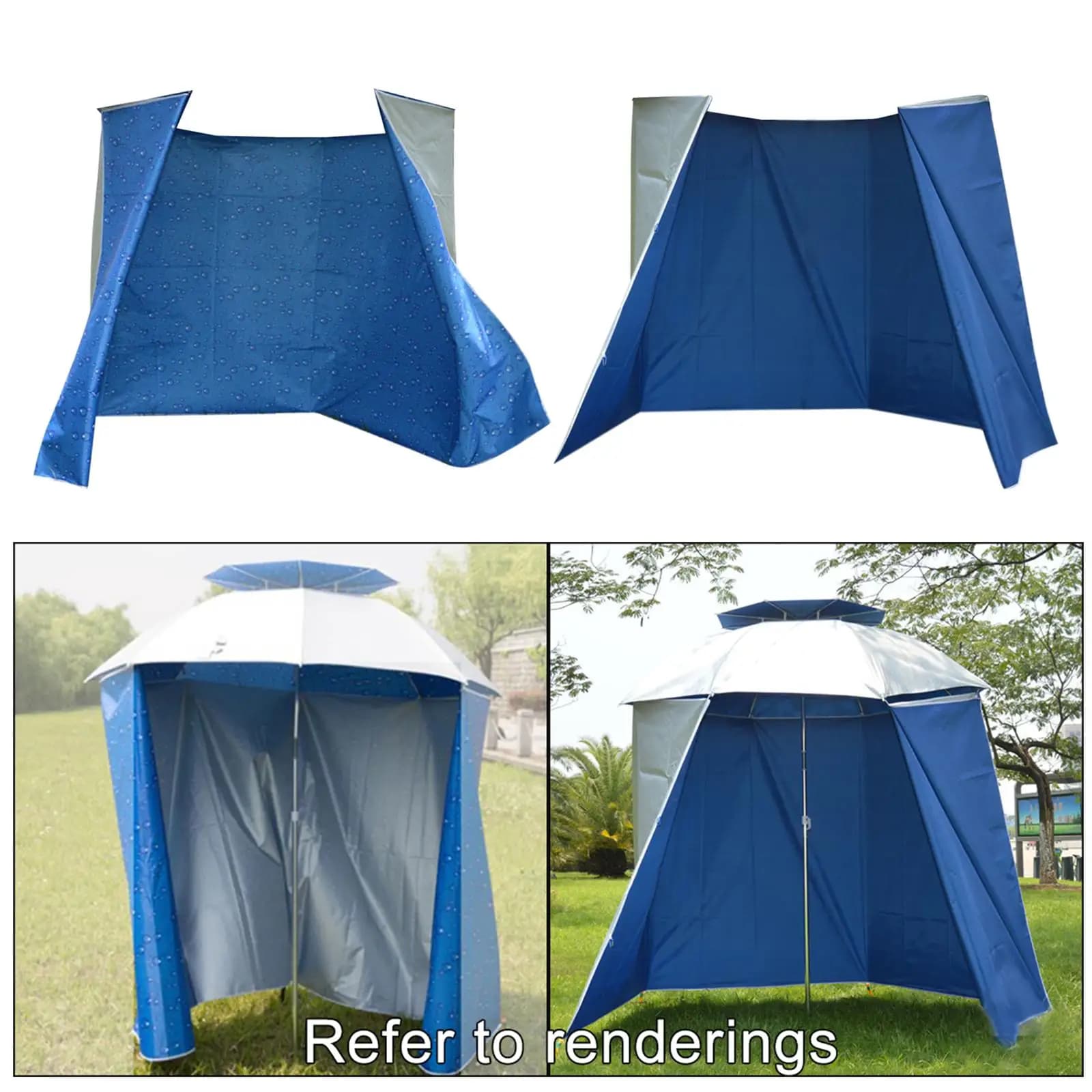 Abri parapluie court pêche pliable avec pochette de transport camping extérieur