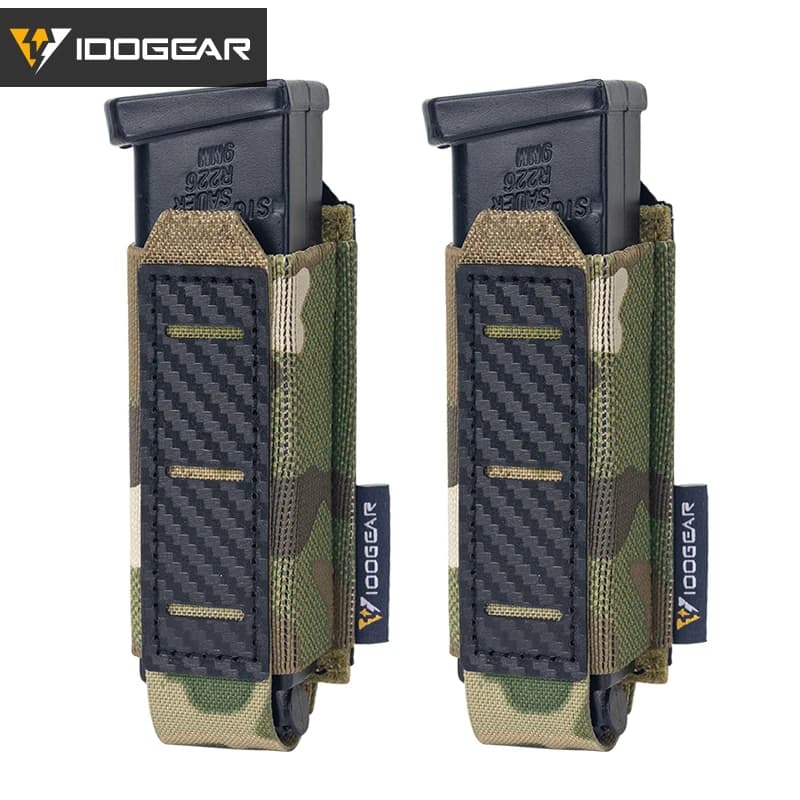 Porte-chargeurs carbone tactique IDOGEAR 9mm simple anti-dérapant drainage rapide pêche