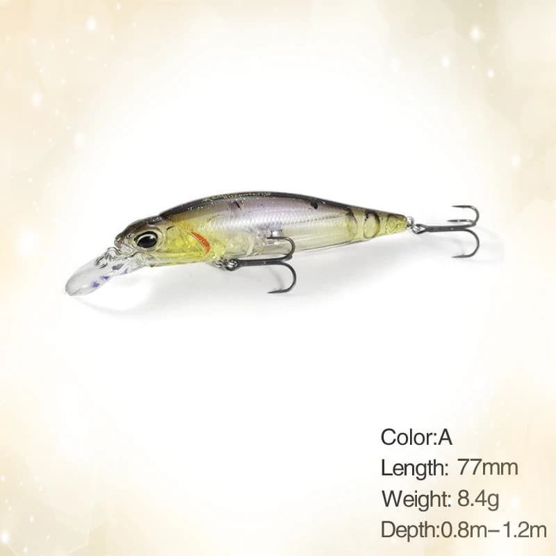 Leurre dur pêche minnow sinking 77mm 63mm jerkbait wobbleur pour truite et perche carnassier