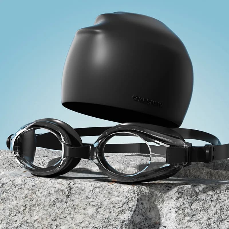 Kit lunettes de natation adultes avec bonnet HD anti-buée UV étanches silicone