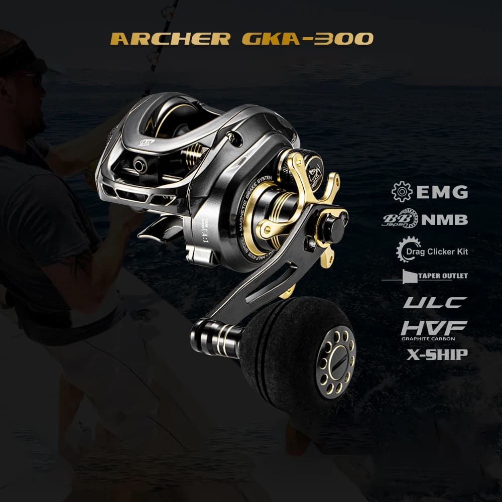 SOLOKING GKA300 Baitcasting Reel Sea Fishing Power Handle 9.5KG Drag Force 6.4 G