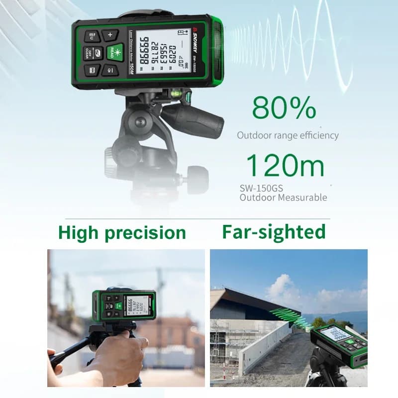 Télémètre laser vert 150m haute précision pour pêche, chasse et bricolage - Mesure électronique fiable