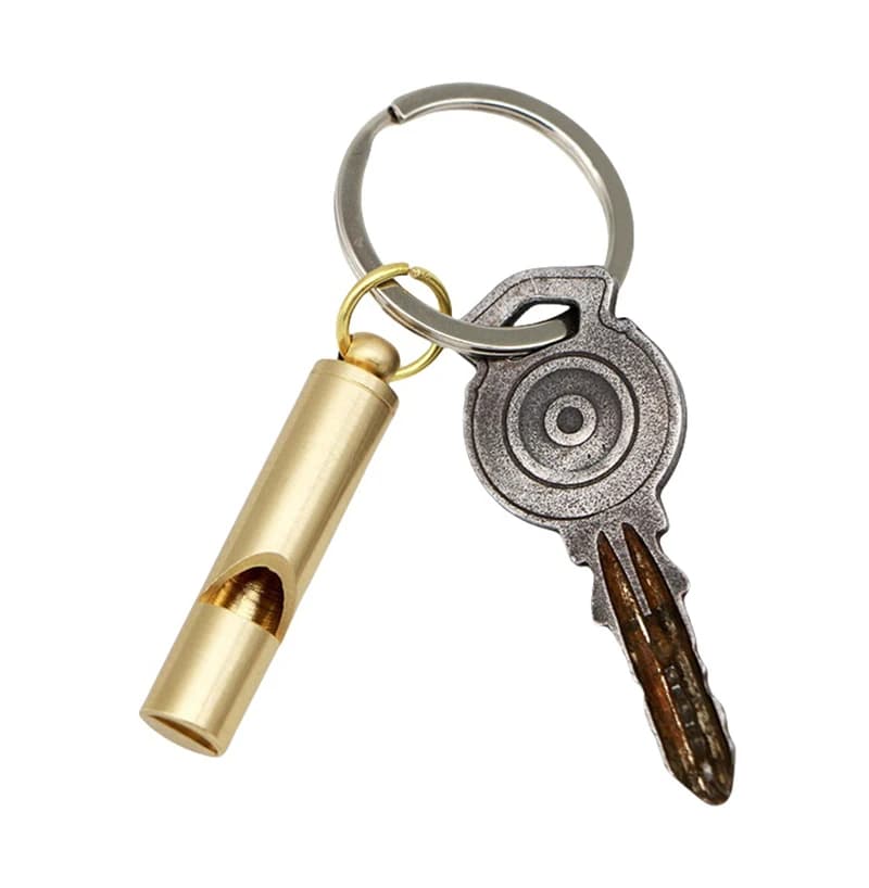 Sifflet arbitre en laiton haute décibel - Accessoire portable pour randonnée et pêche sécurisée