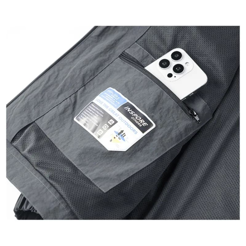 Veste col officier printemps automne homme - Veste légère pêche décontractée style Jeep spirit