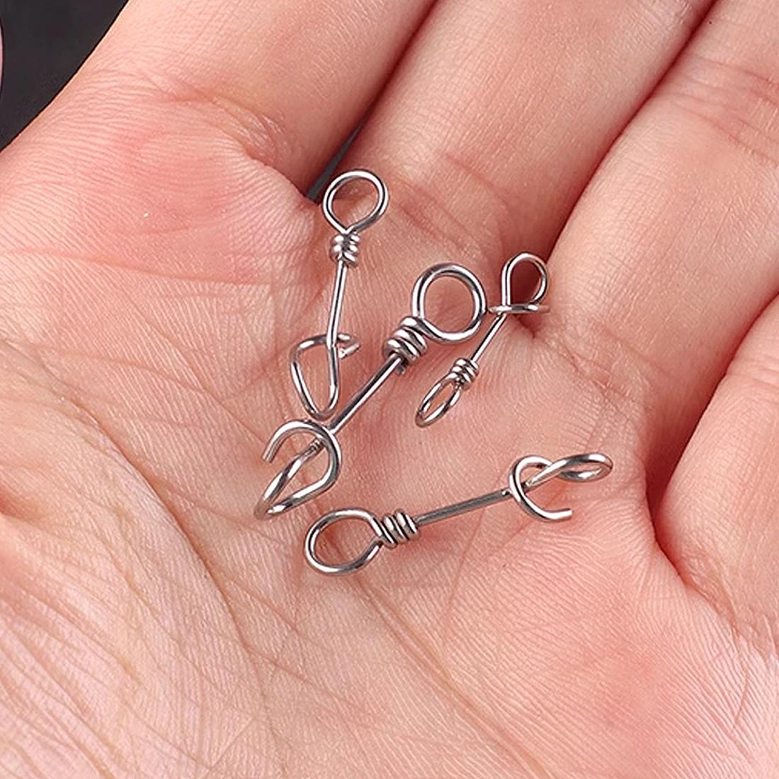 Snap Fishing 50-200Pcs - Connecteurs Rapides pour Leurres, Clips Inox Résistants Eau Salée