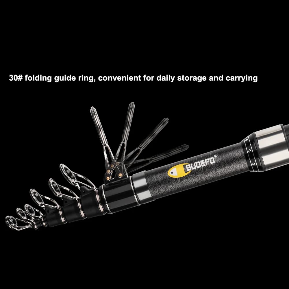 Canne à pêche surf télescopique BUDEFO carbone 5.0m puissance 80-150g pour surfcasting et voyage