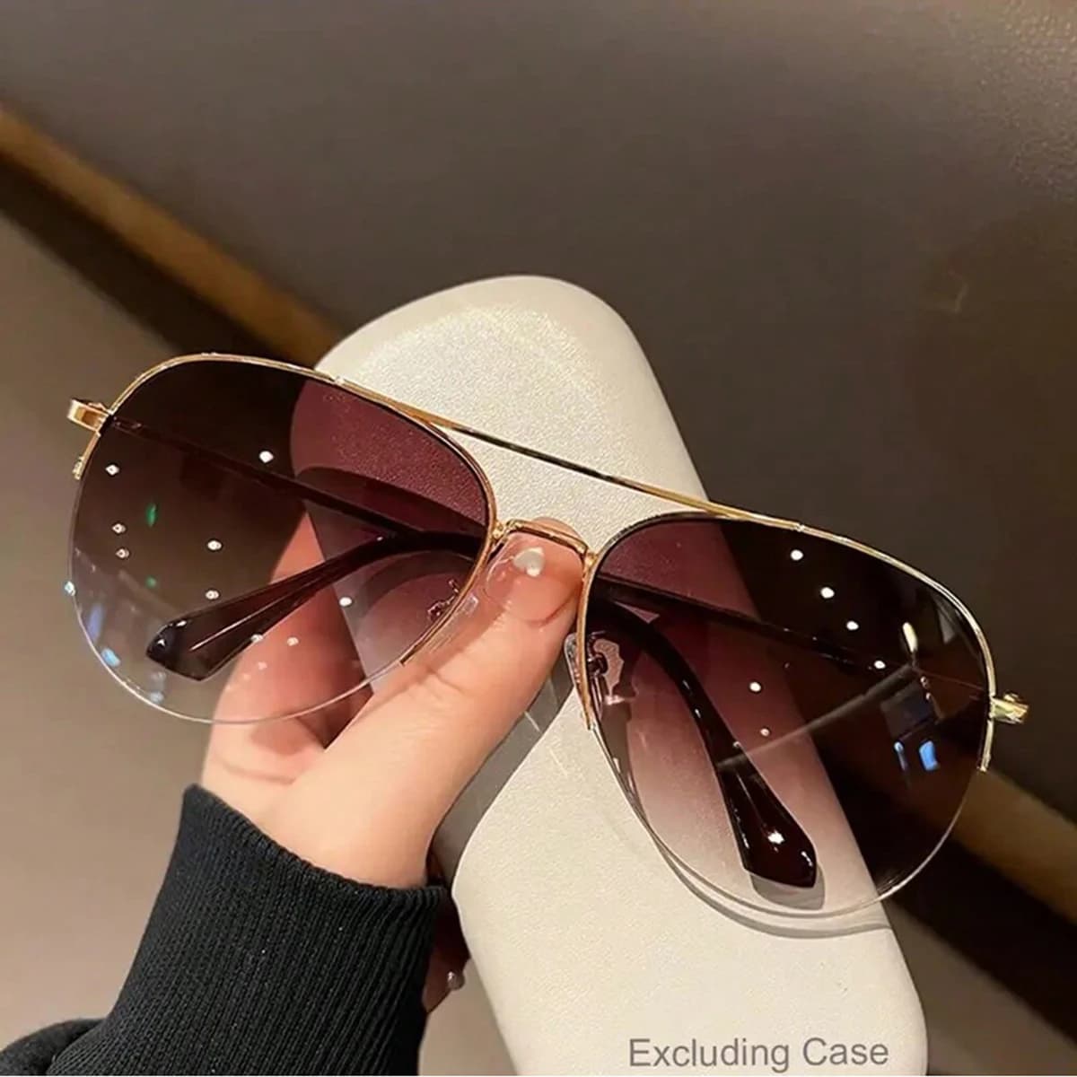 Lunettes de soleil aviateur tendance pour grands visages hommes - Conduite moto pêche style personnalité