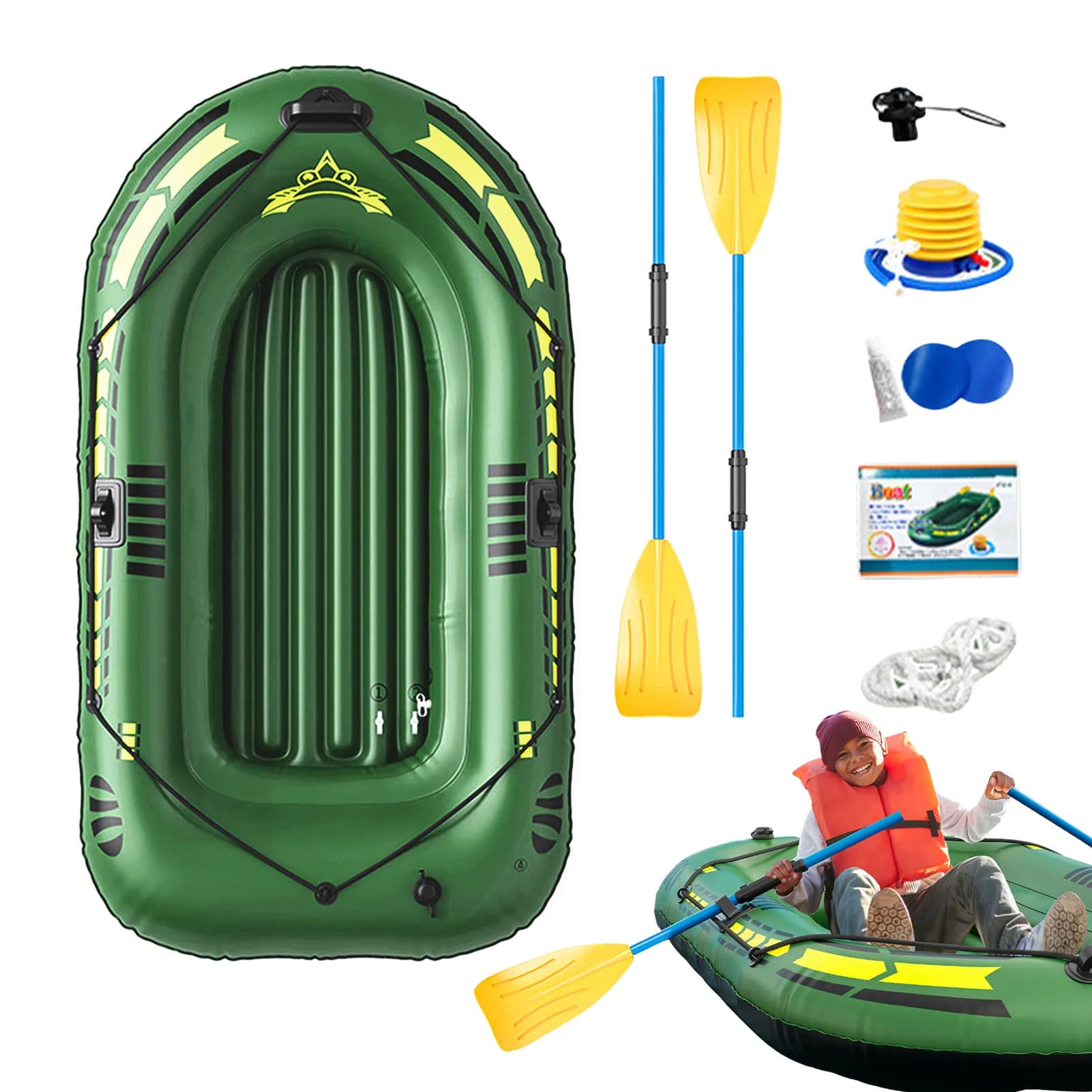 Kayak gonflable haute qualité PVC 0.4mm canoë bateau à air double dérive plongée pêche résistant durable transportable
