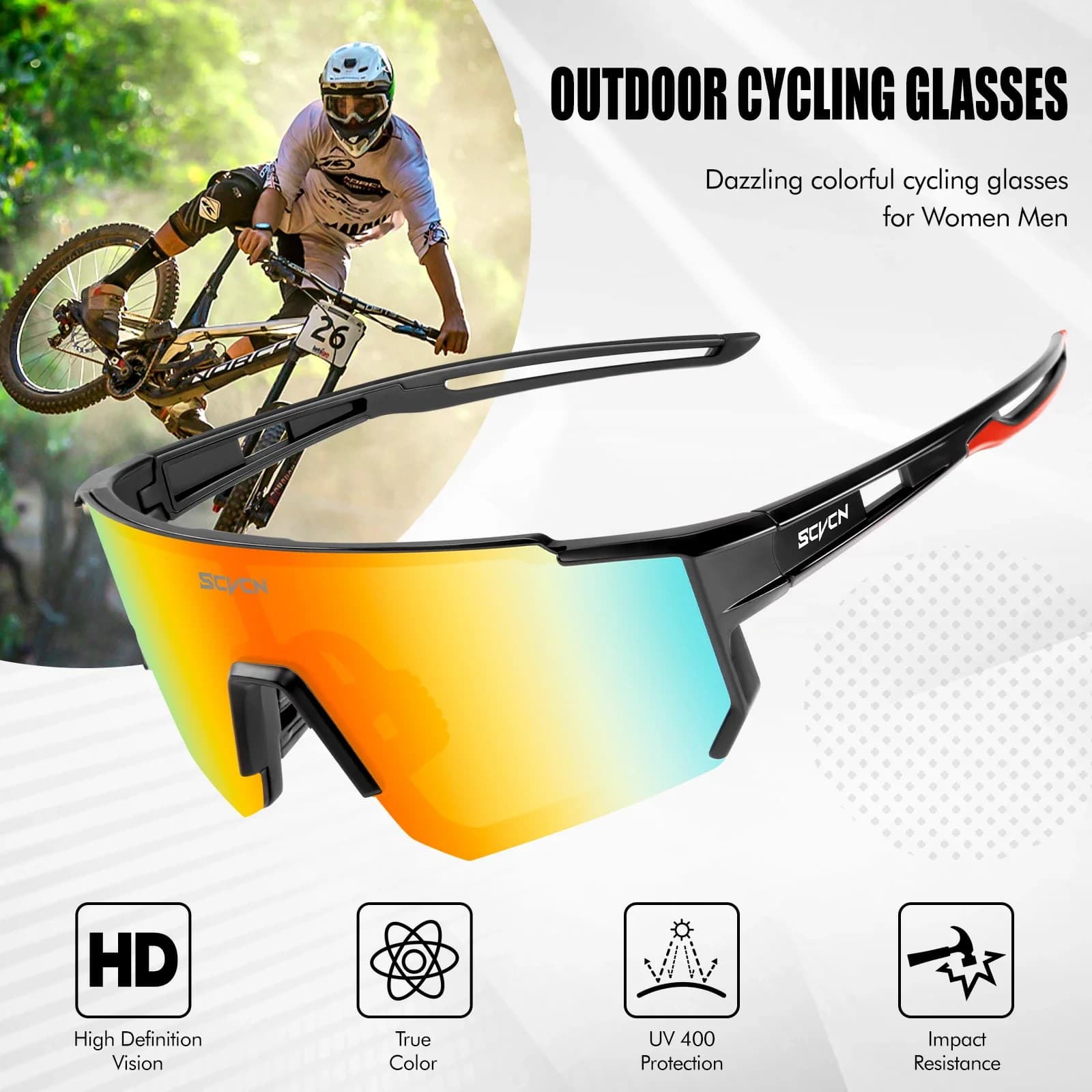 Lunettes de pêche SCVCN anti-UV400 - Protection neige et activités outdoor pour pêcheurs actifs