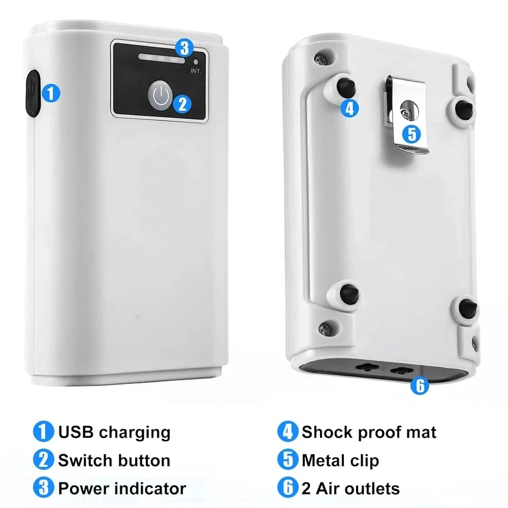 Pompe à oxygène USB pour aquarium - Rechargeable portable silencieuse pour pêche extérieure