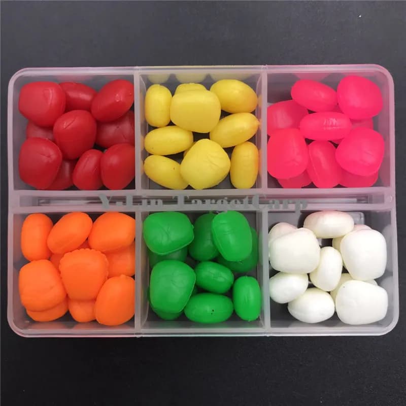 Boîte de leurres pour carpe 60 pièces 6 couleurs - appâts flottants pop-up artificiels multicolores