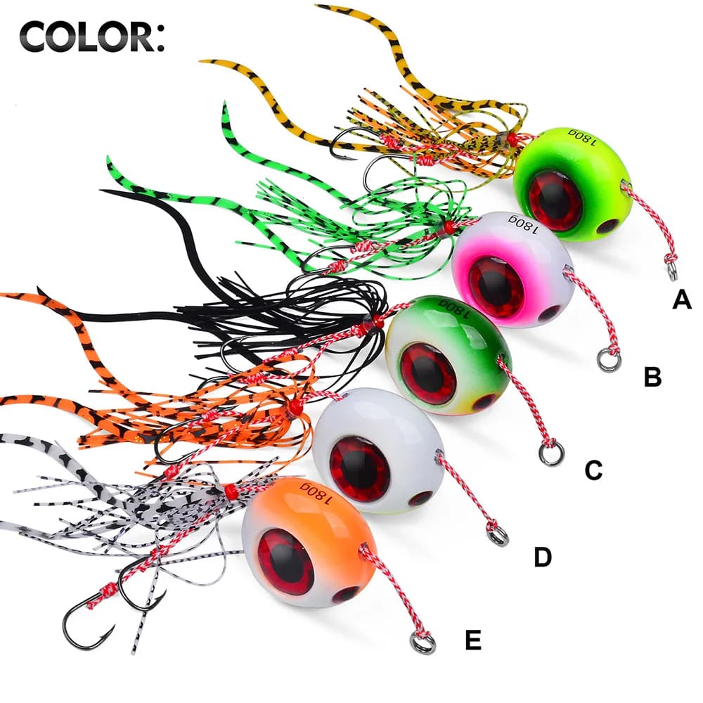 Leurres de pêche métalliques luminescents PROBEROS 40g à 180g pour la pêche en mer profonde