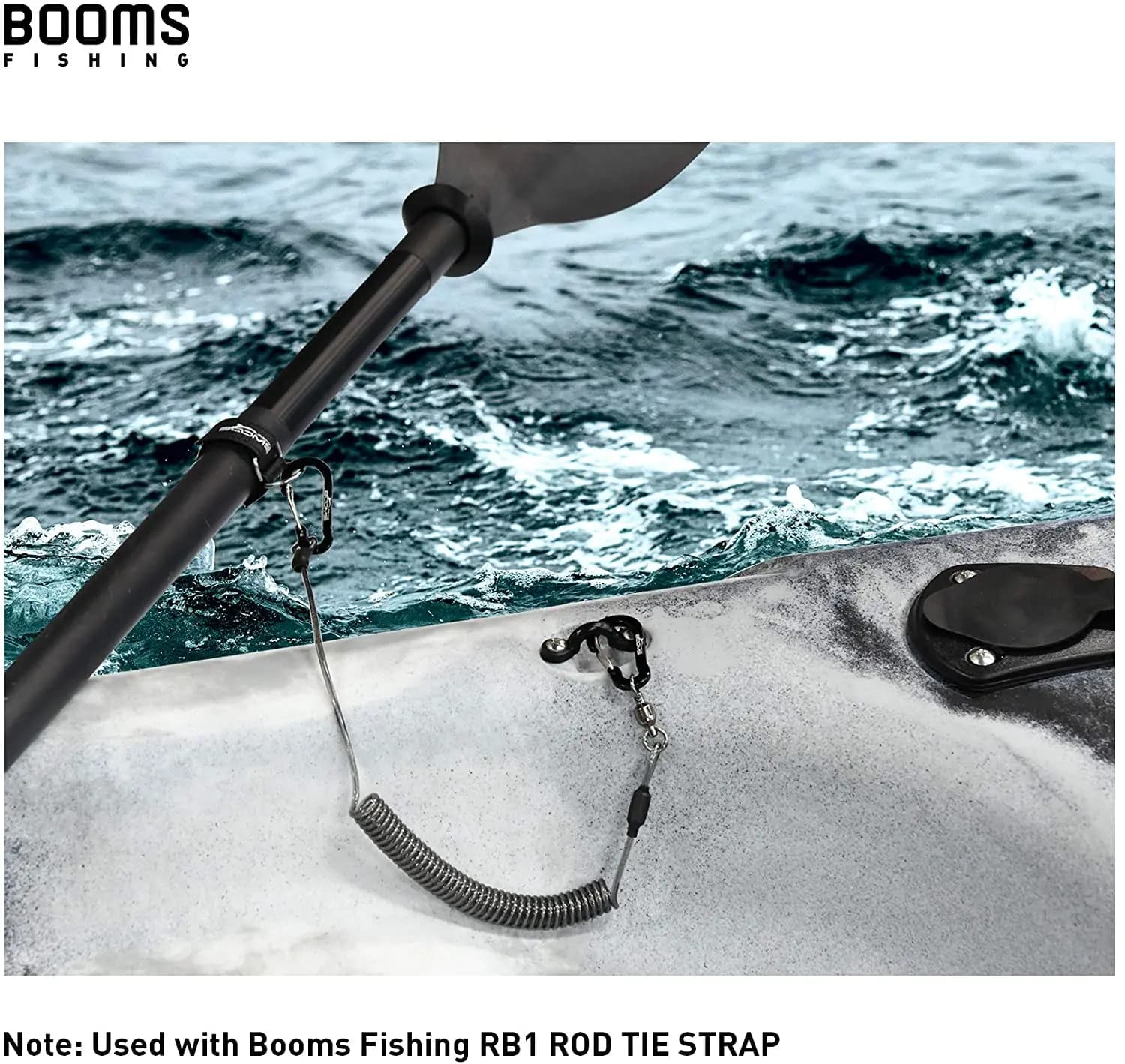 Sangle élastique Booms Fishing T02RB1 2m - Attache canne pêche bateau kayak - 4 sangles robustes