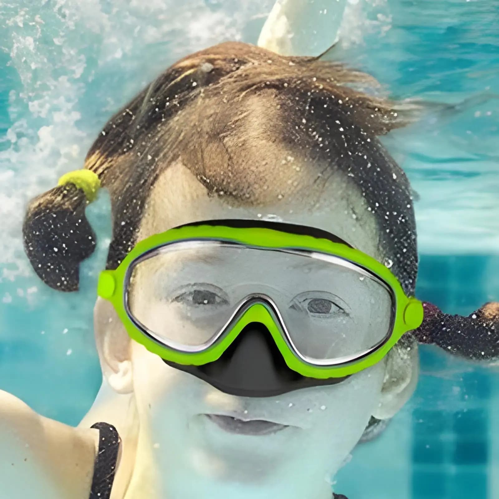 Lunettes de natation enfants anti-buée étanches avec protection nez intégrée pour sécurité