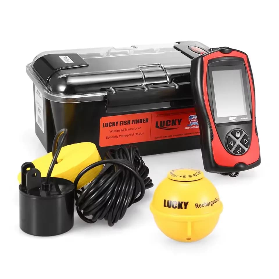 Détecteur de poissons Lucky Sonar sans fil rechargeable 45M avec sondeur portable FF1108-1CLA