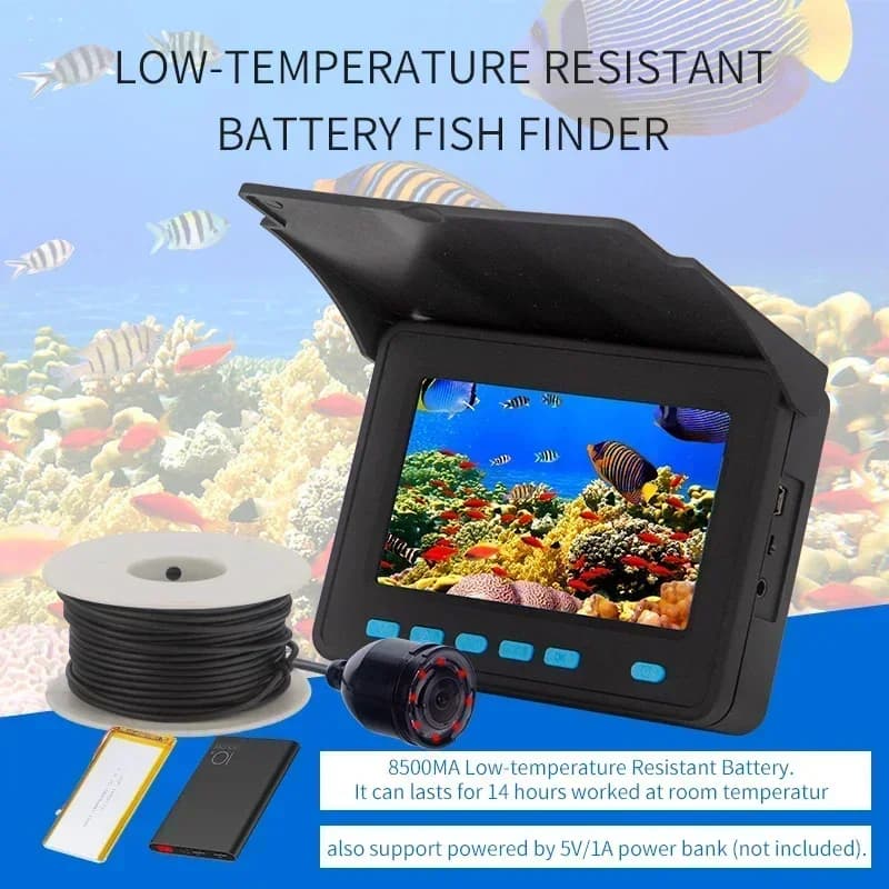 Caméra sous-marine HD WF25C 4.3 pouces pour pêche sur glace hiver avec batterie rechargeable 20M/30M