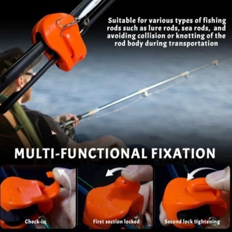 Portable support de canne à pêche plage détachable, clip fixe attache rapide pour 2 à 4 cannes