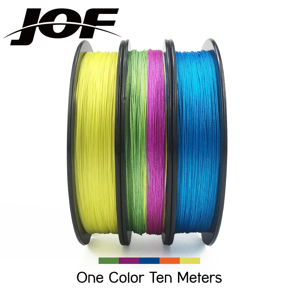 Ligne de pêche PE multifilament JOF 8 brins 500m pour carpe et mer, résistance 15 à 100LB