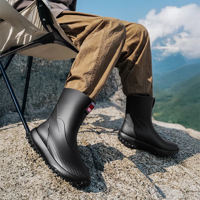 Nouveauté 2025 bottes de pluie mi-hautes couple pour pêche anti-dérapantes camping polyvalentes