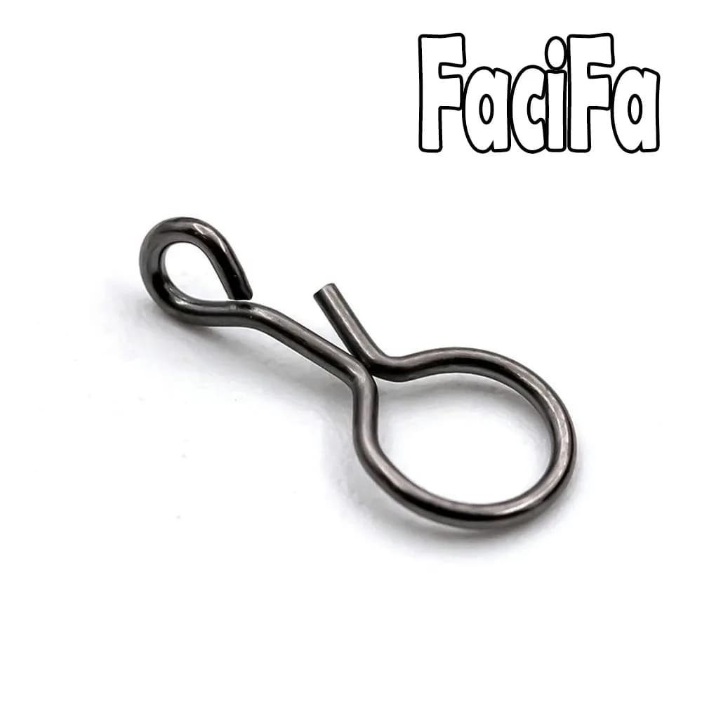 Snaps rapides 25/50 pièces pour mouches et leurres - Attaches acier inox noir - Changement rapide hameçons pêche