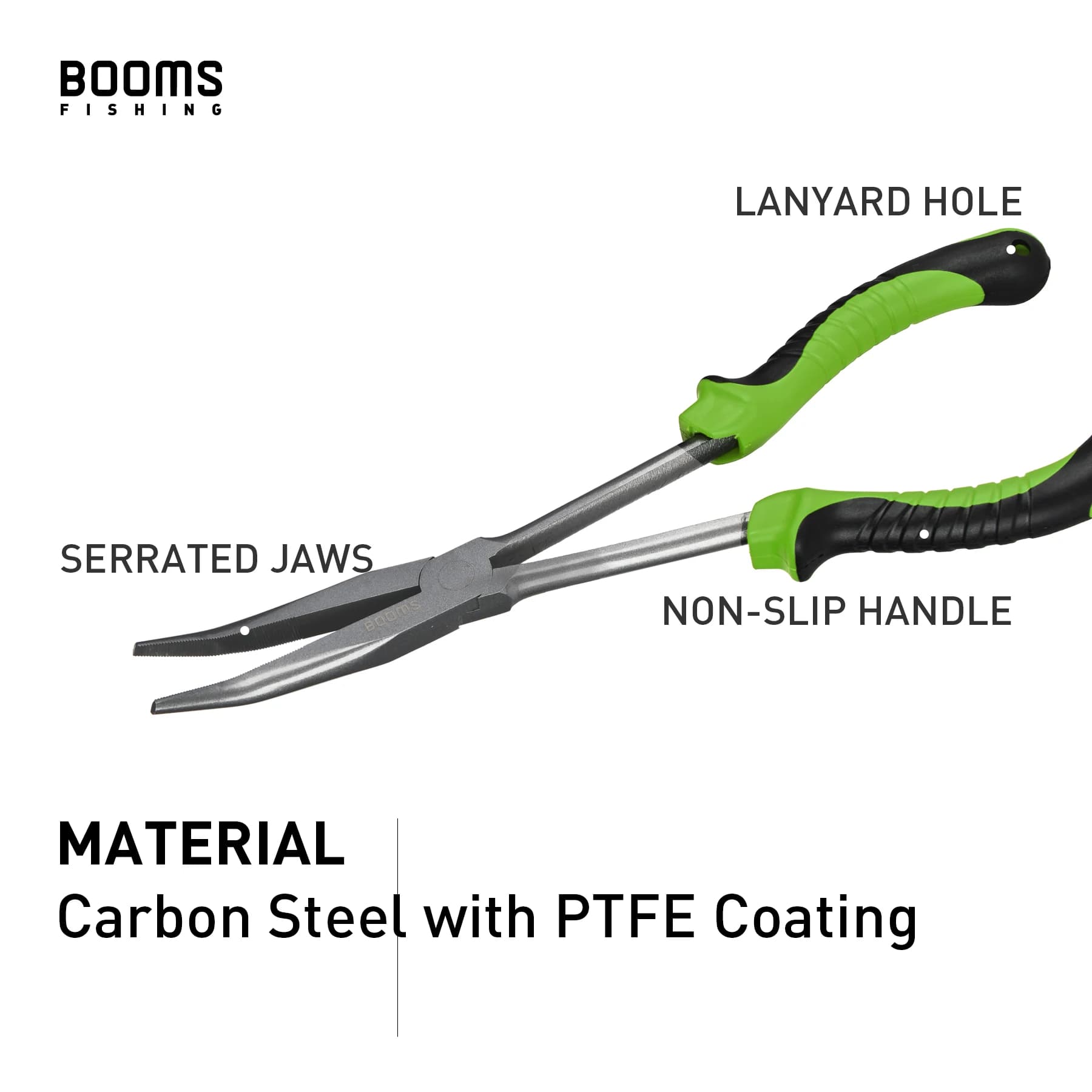 Pince pêche Booms F05 28cm extracteur hameçon avec lanière anti-perte - outil acier carbone eau salée