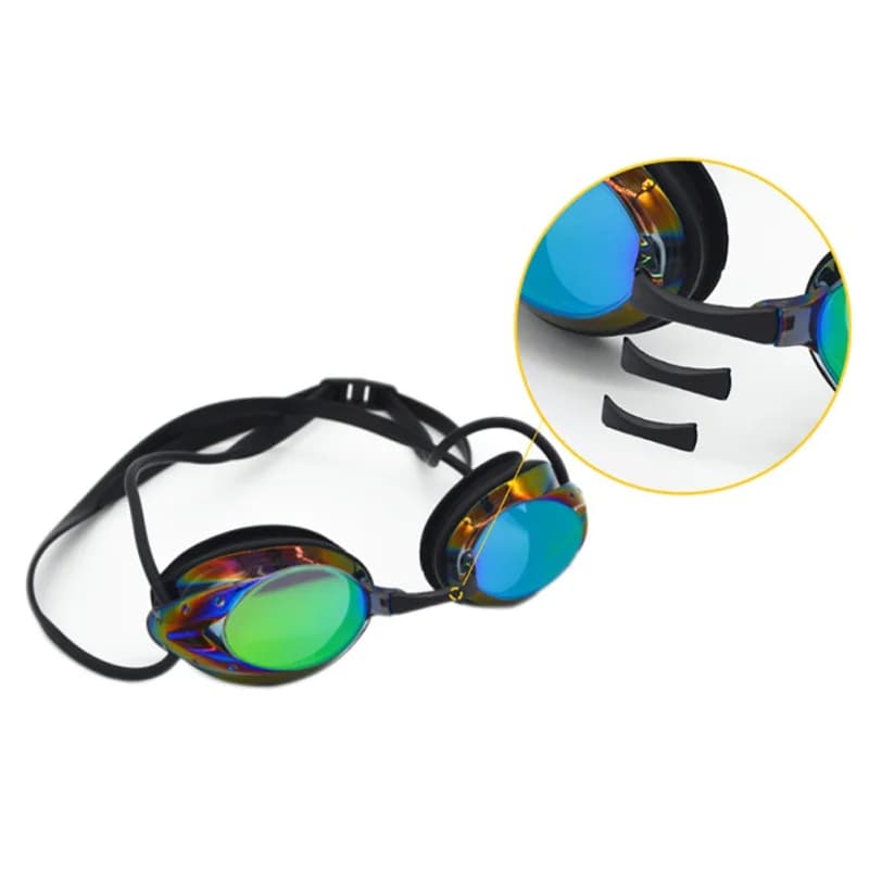 Lunettes de natation haute définition anti-buée étanches - Verres électroplaqués pour adultes hommes femmes