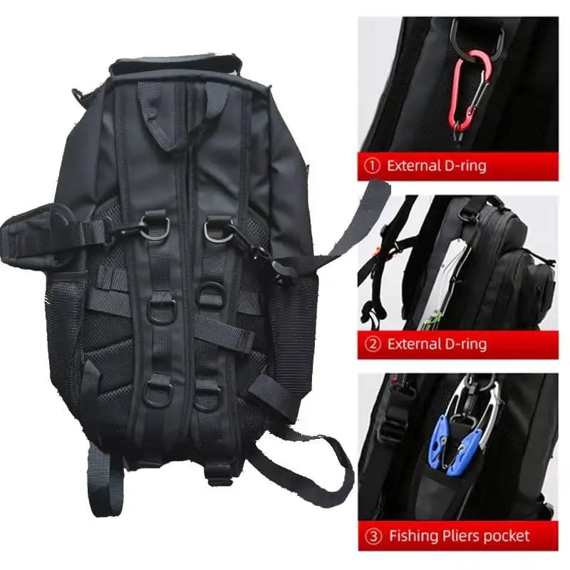 Sac à dos pêche molle étanche multifonction - Randonnée camping voyage avec porte-canne