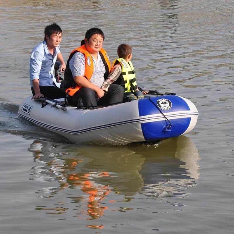 Bateau gonflable pêche kayak PVC 175-260cm pliable résistant pour 1-5 personnes canot sports nautiques