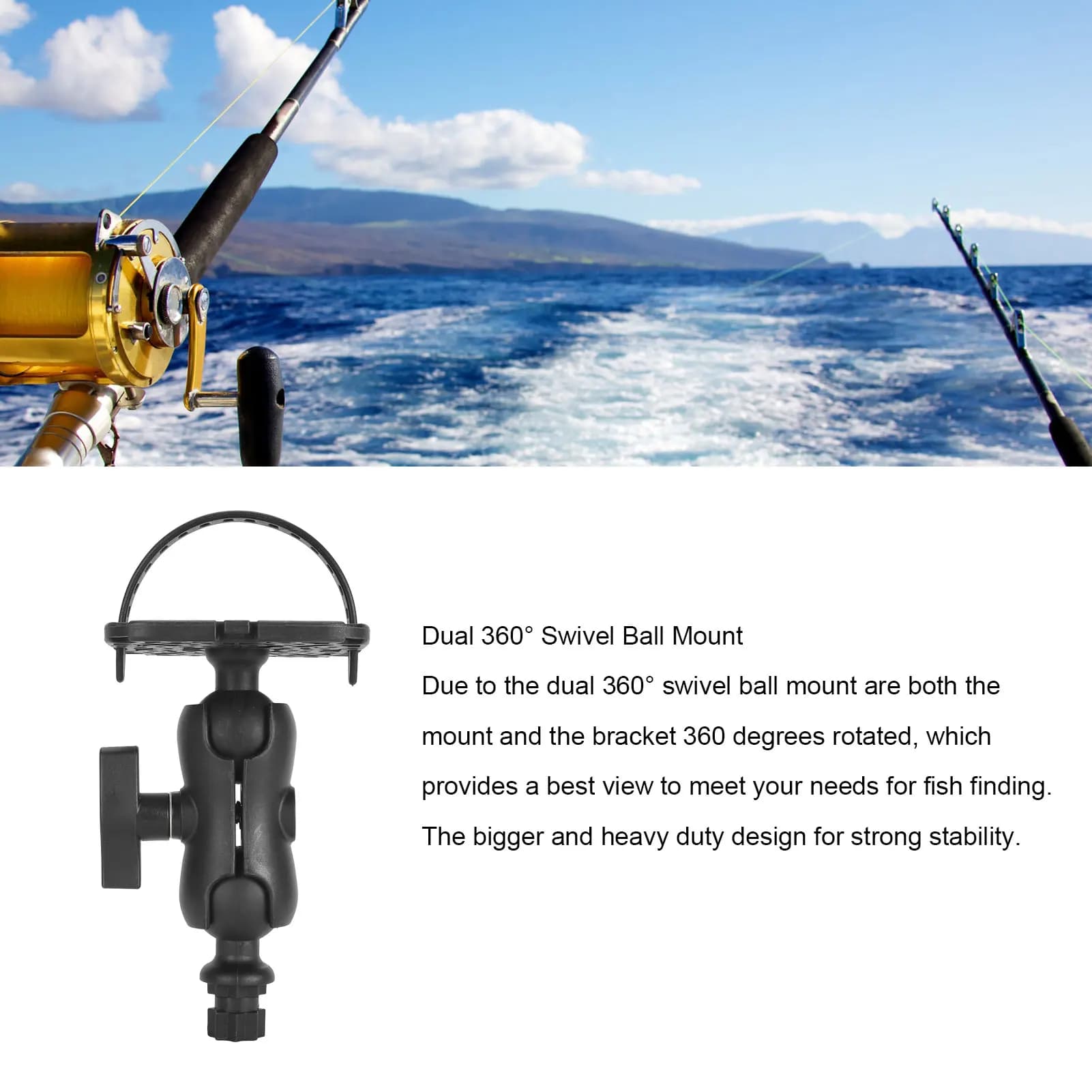 Support universel pour fishfinder - Support en nylon et acier inoxydable pour 721xs et Plus 5cv