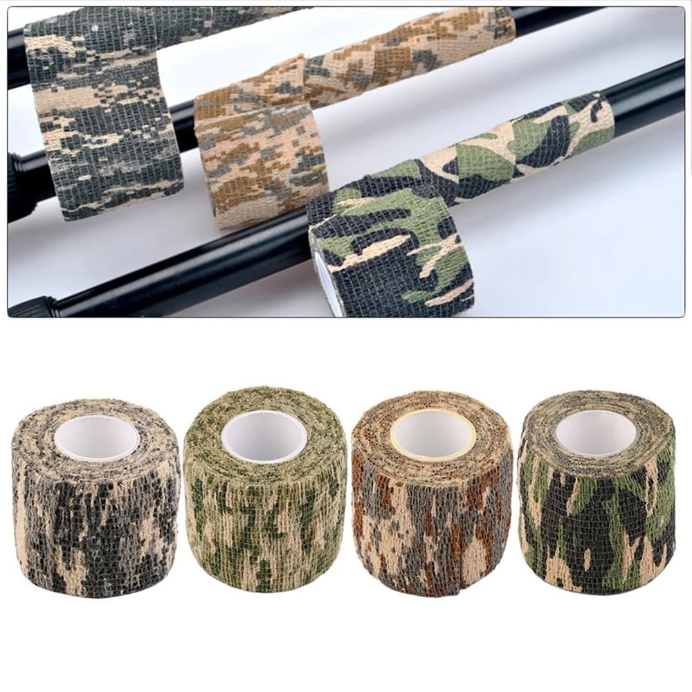 Ruban camouflage invisible 4.5m réutilisable self cling pour fusil chasse pêche camping tissu wrap