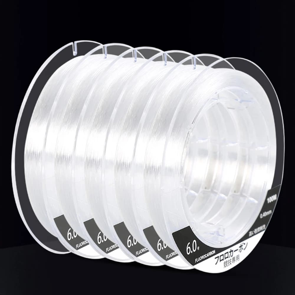 Ligne fluorocarbone 100M 99% carbone invisible pour pêche extérieure - Haute qualité