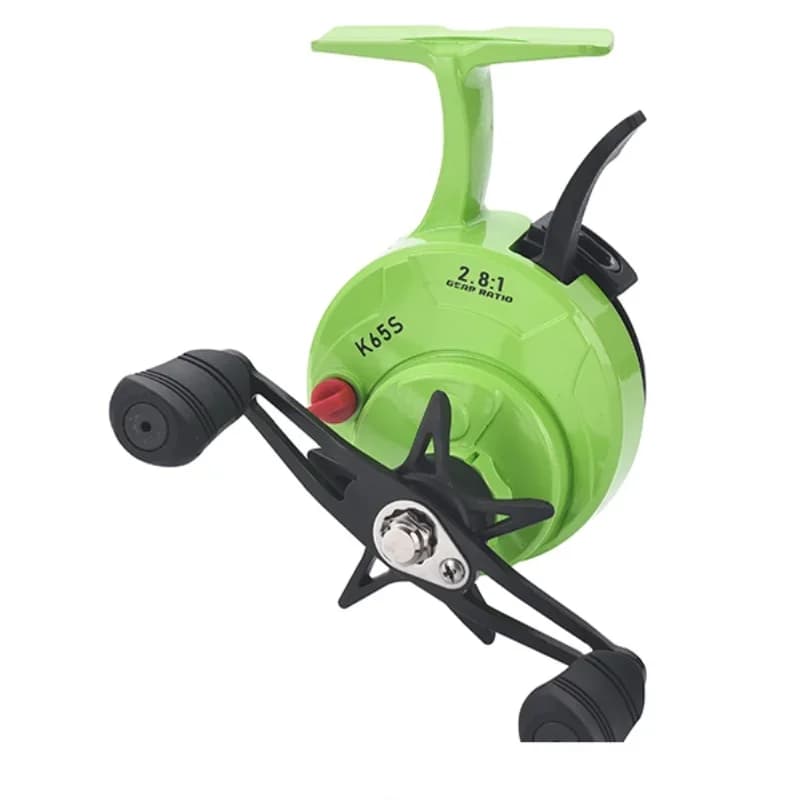 Moulinet Lizard Free Runner avec poignée EVA pour pêche sur glace - bobine métal ou plastique
