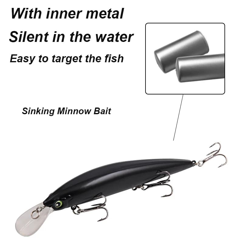 Leurre minnow plongeant YUCONG 1PX 13cm 36g pour pêche traîne mer et eau douce silencieux