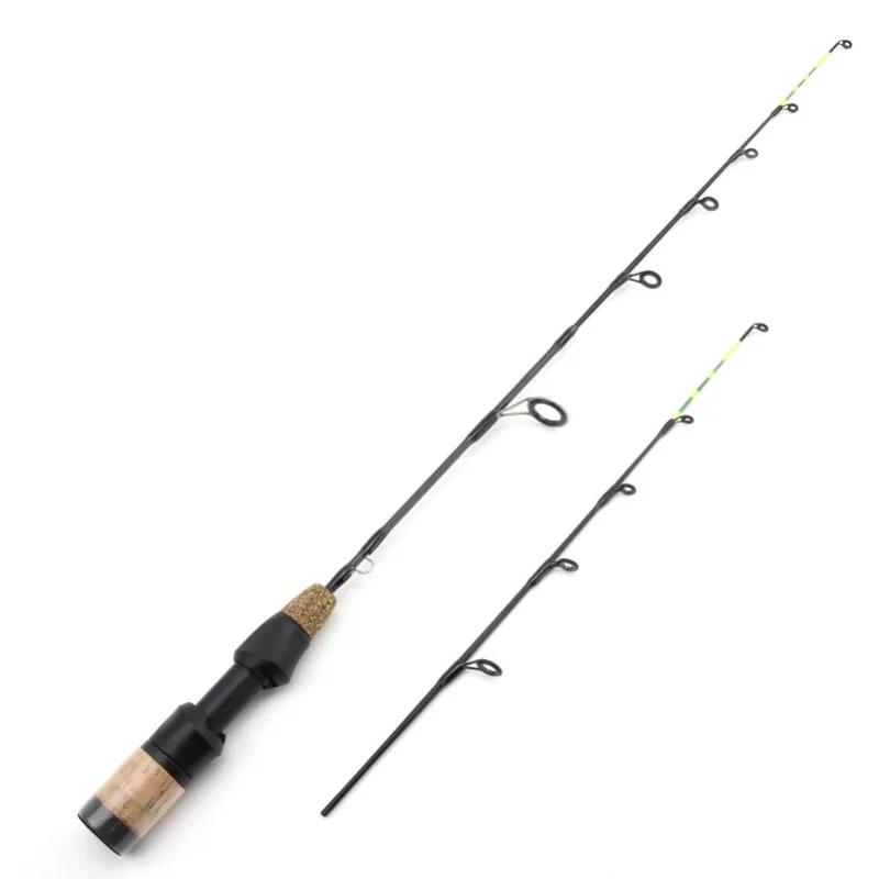 Set pêche glace hiver canne 60cm 2 pointes et moulinet combo carbone pour pêche sur glace