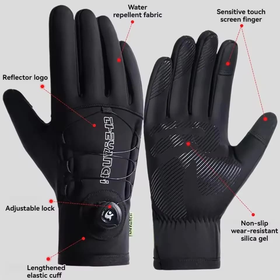 Gants ski vélo hiver homme femme - Gants épais étanches windproof touchscreen pour sports d'hiver