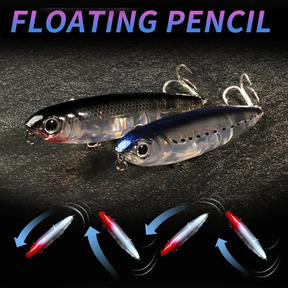Leurre flottant GOBAIT 17,5g 10cm pour pêche topwater en surface avec animation walk the dog et