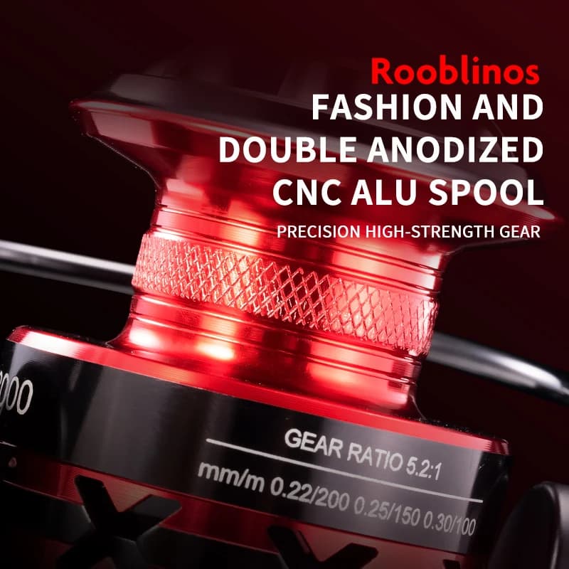Moulinet spinning Rooblinos HT pour eau douce et mer, bobine métal interchangeable gauche/droite carpe truite