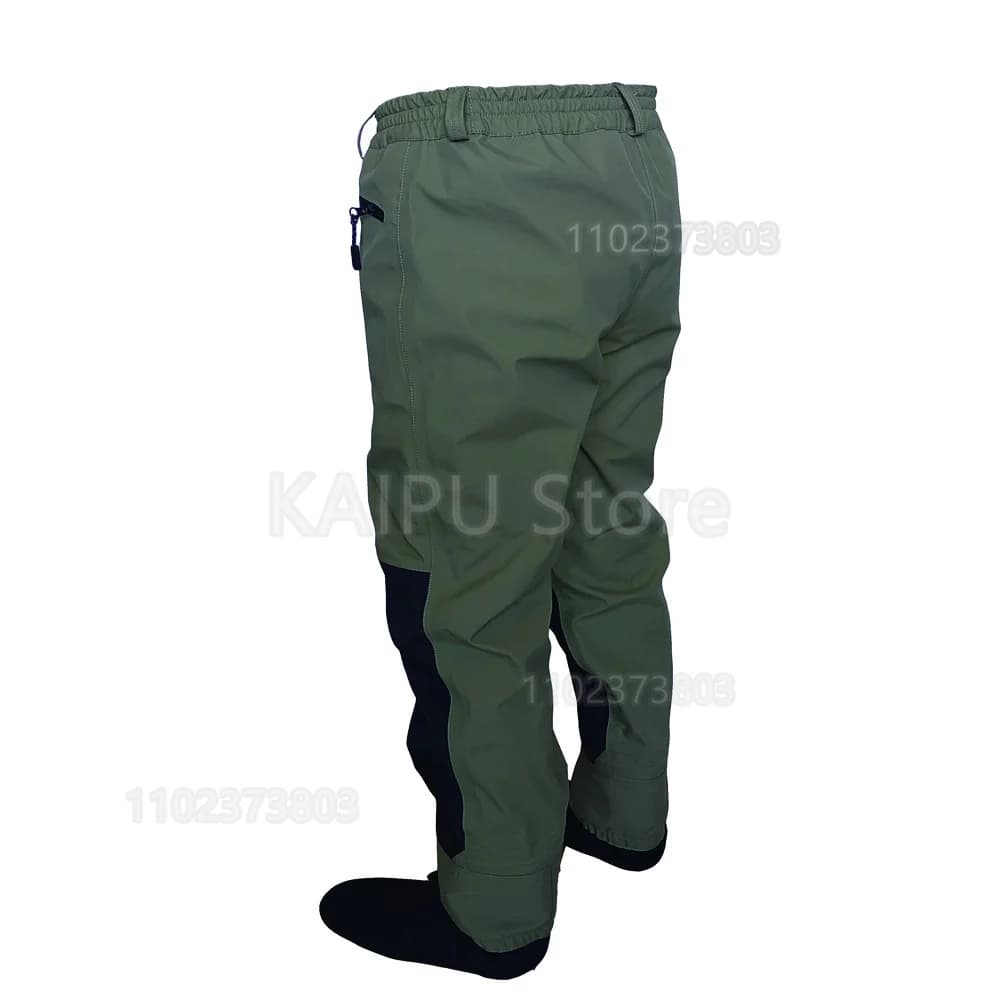 Waders de pêche à la mouche 3 couches respirants imperméables avec pieds - Pantalon de pêche à gué durable