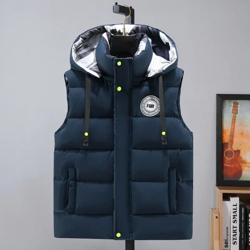 Veste sans manches homme printemps automne avec capuche - Veste légère chaude pour travail et loisirs