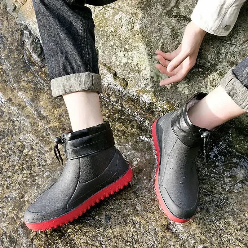 Bottes de pluie homme mode imperméables antidérapantes plastique qualité supérieure talon bas caoutchouc