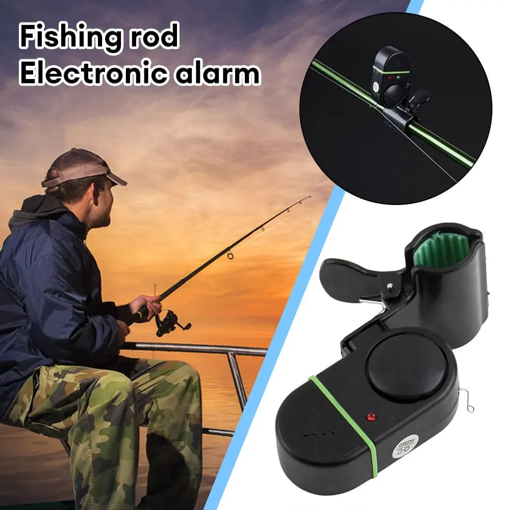 Alarme de pêche 1/2 pièces avec LED et sonnerie - Détecteur de touche pour canne à pêche extérieure