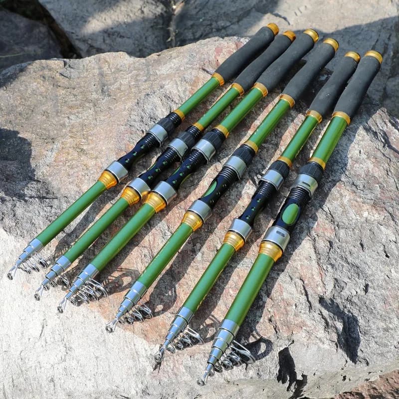 Canne télescopique Sougayilang 4 couleurs 1.8-2.7m fibre verre manche EVA pour carpes 4.5kg