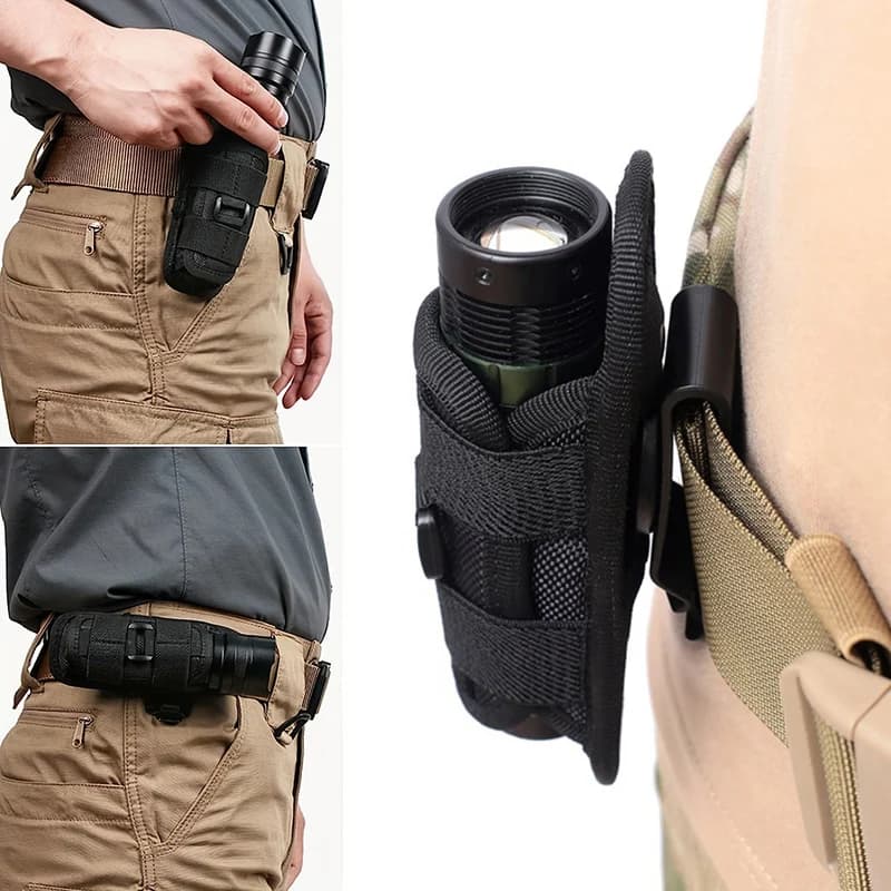 Housse lampe torche tactique réglable - Protection étanche pour pêche nocturne